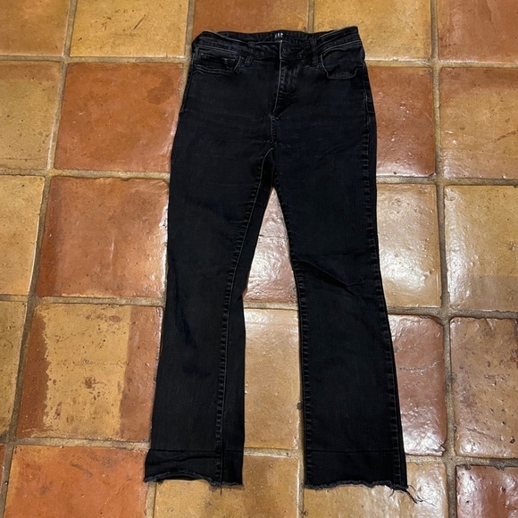 GAP Black Skinny Bootcut Crop Kick Jeans Size 28 Women’s - Picture 1 of 7